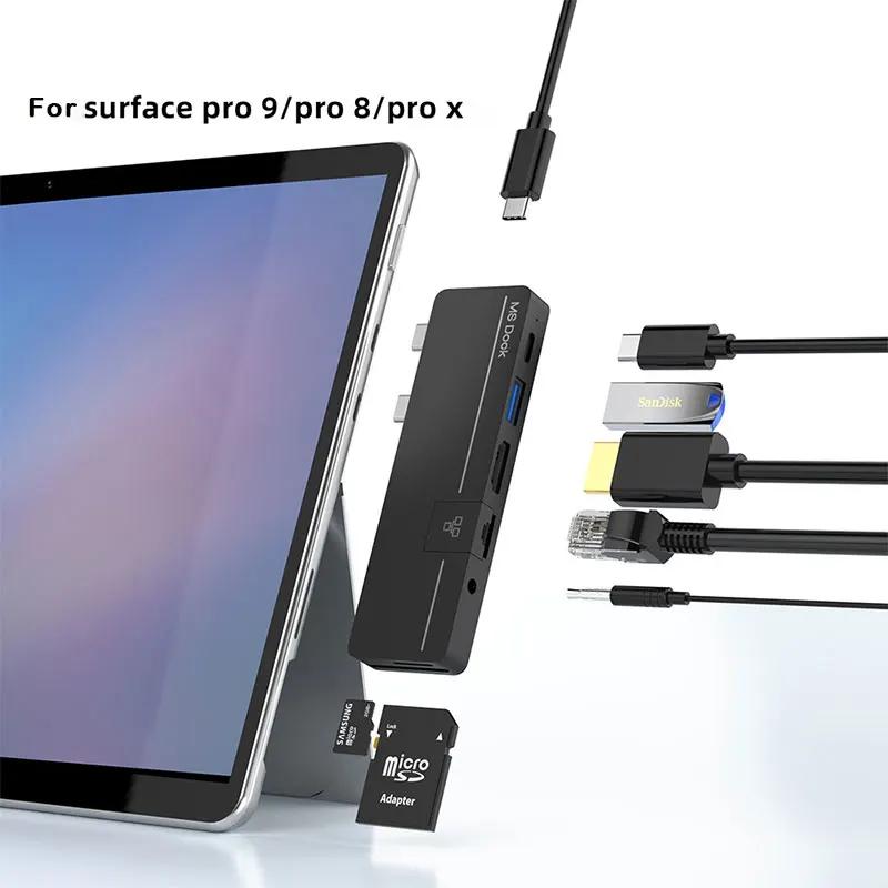 Surface Pro x Pro 8 Pro 9  USB C Ÿ , HDMI 4K, Thunderbolt 3 USB 3.0 RJ45 PD , TF SD  